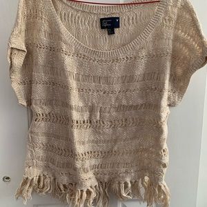 American Eagle Fringe bottom sweater